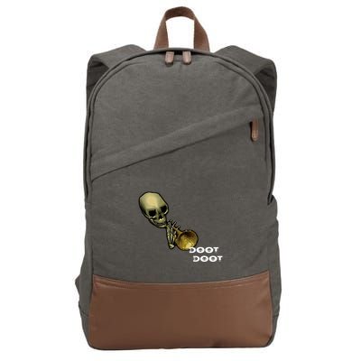 Mr Sketal Spooktober Mcdoot Doot Funny Humor Meme Funny Gift Cotton Canvas Backpack