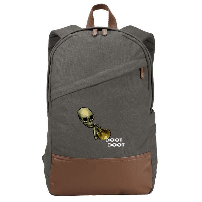 Mr Sketal Spooktober Mcdoot Doot Funny Humor Meme Funny Gift Cotton Canvas Backpack