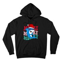 Merry Sharkmas Shark Santa Funny Christmas Hoodie