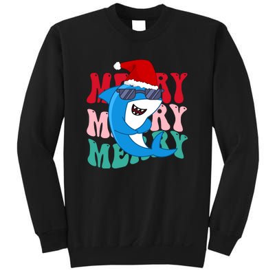 Merry Sharkmas Shark Santa Funny Christmas Sweatshirt