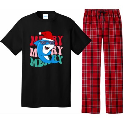 Merry Sharkmas Shark Santa Funny Christmas Pajama Set