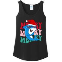 Merry Sharkmas Shark Santa Funny Christmas Ladies Essential Tank