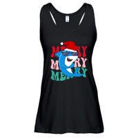 Merry Sharkmas Shark Santa Funny Christmas Ladies Essential Flowy Tank