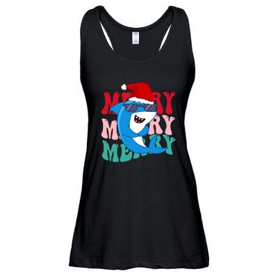 Merry Sharkmas Shark Santa Funny Christmas Ladies Essential Flowy Tank