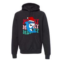 Merry Sharkmas Shark Santa Funny Christmas Premium Hoodie