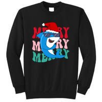 Merry Sharkmas Shark Santa Funny Christmas Tall Sweatshirt