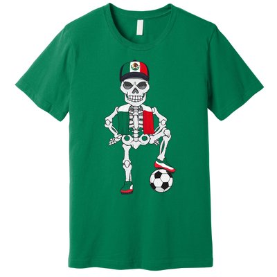 Mexico Soccer Skeleton Fan Team Premium T-Shirt