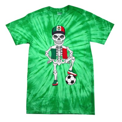 Mexico Soccer Skeleton Fan Team Tie-Dye T-Shirt