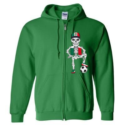 Mexico Soccer Skeleton Fan Team Full Zip Hoodie