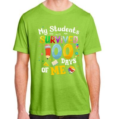 My Students Survived 100 Days Of Me 100 Days School Teachers Meaningful Gift Adult ChromaSoft Performance T-Shirt