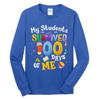 My Students Survived 100 Days Of Me 100 Days School Teachers Meaningful Gift Tall Long Sleeve T-Shirt