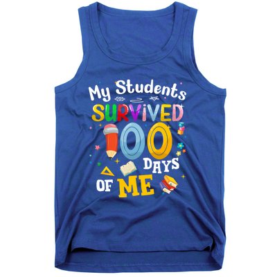 My Students Survived 100 Days Of Me 100 Days School Teachers Meaningful Gift Tank Top