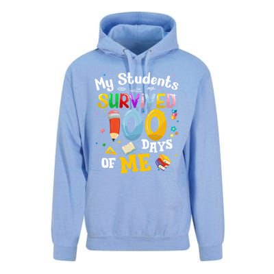 My Students Survived 100 Days Of Me 100 Days School Teachers Meaningful Gift Unisex Surf Hoodie