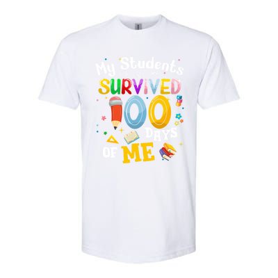 My Students Survived 100 Days Of Me 100 Days School Teachers Meaningful Gift Softstyle CVC T-Shirt