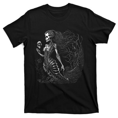 Mermaid Skeleton Scary Halloween Costume T-Shirt