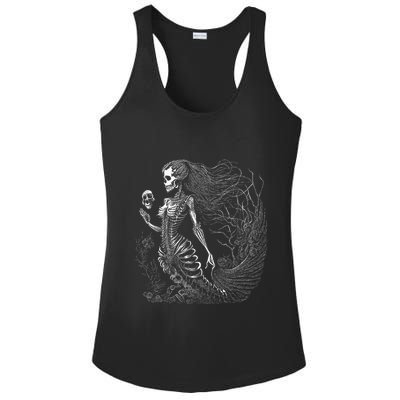 Mermaid Skeleton Scary Halloween Costume Ladies PosiCharge Competitor Racerback Tank