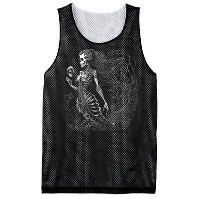 Mermaid Skeleton Scary Halloween Costume Mesh Reversible Basketball Jersey Tank