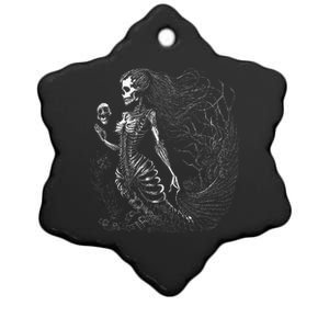 Mermaid Skeleton Scary Halloween Costume Ceramic Star Ornament