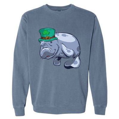 Manatee St. Saint Patrick's Day WoFunny Garment-Dyed Sweatshirt