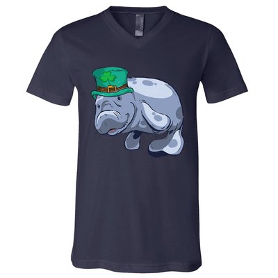 Manatee St. Saint Patrick's Day WoFunny V-Neck T-Shirt