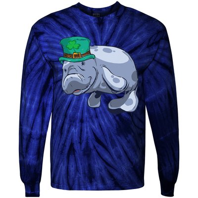 Manatee St. Saint Patrick's Day WoFunny Tie-Dye Long Sleeve Shirt