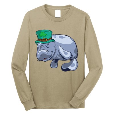 Manatee St. Saint Patrick's Day WoFunny Long Sleeve Shirt