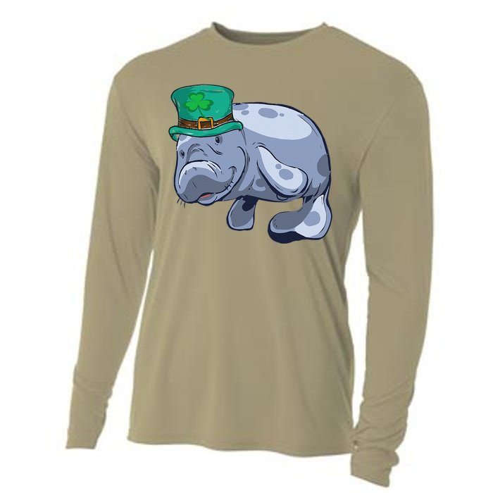 Manatee St. Saint Patrick's Day WoFunny Cooling Performance Long Sleeve Crew