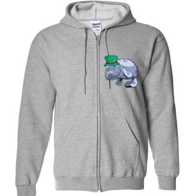 Manatee St. Saint Patrick's Day WoFunny Full Zip Hoodie