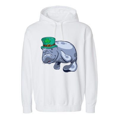 Manatee St. Saint Patrick's Day WoFunny Garment-Dyed Fleece Hoodie