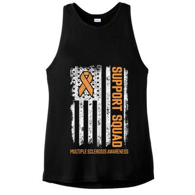 Multiple Sclerosi Support Squad Multiple Sclerosis Awareness Ladies PosiCharge Tri-Blend Wicking Tank