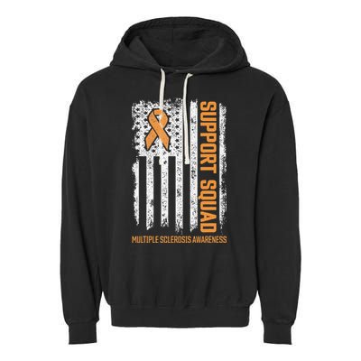 Multiple Sclerosi Support Squad Multiple Sclerosis Awareness Garment-Dyed Fleece Hoodie