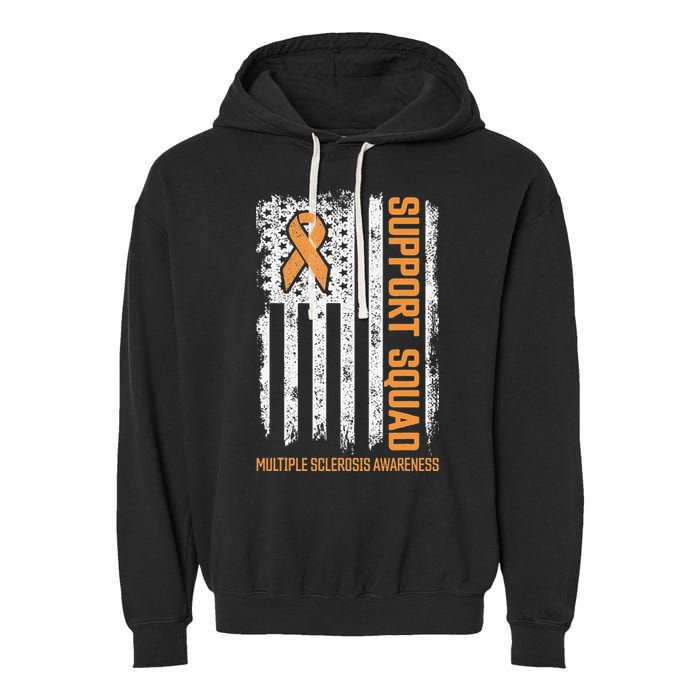 Multiple Sclerosi Support Squad Multiple Sclerosis Awareness Garment-Dyed Fleece Hoodie