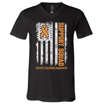 Multiple Sclerosi Support Squad Multiple Sclerosis Awareness V-Neck T-Shirt