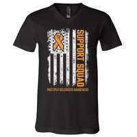 Multiple Sclerosi Support Squad Multiple Sclerosis Awareness V-Neck T-Shirt