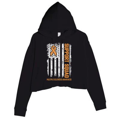 Multiple Sclerosi Support Squad Multiple Sclerosis Awareness Crop Fleece Hoodie