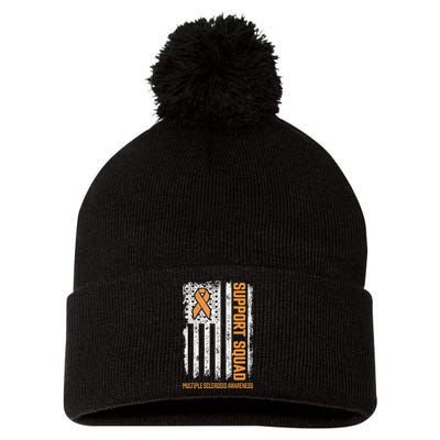 Multiple Sclerosi Support Squad Multiple Sclerosis Awareness Pom Pom 12in Knit Beanie