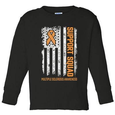 Multiple Sclerosi Support Squad Multiple Sclerosis Awareness Toddler Long Sleeve Shirt