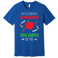 My Students Survived 100 Days Of Me Funny Teacher Gift Premium T-Shirt