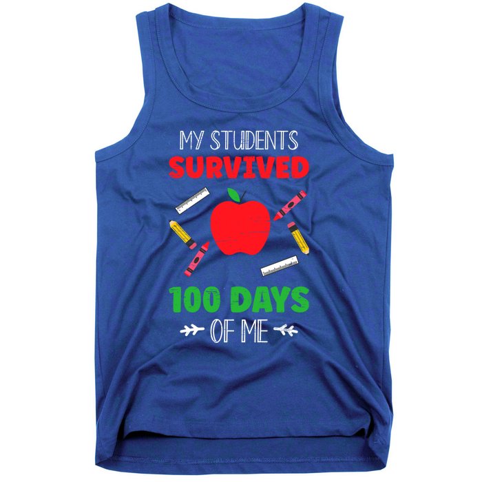 My Students Survived 100 Days Of Me Funny Teacher Gift Tank Top