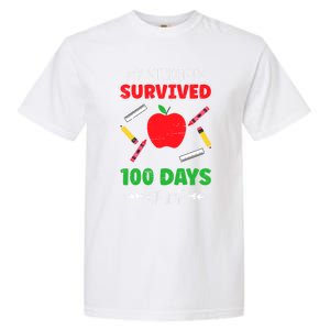 My Students Survived 100 Days Of Me Funny Teacher Gift Garment-Dyed Heavyweight T-Shirt