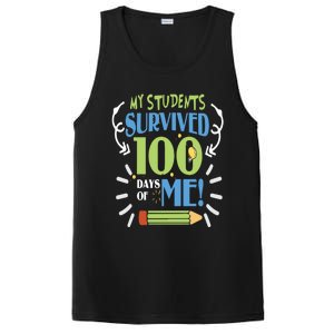 My Students Survived 100 Days Of Me Funny Teacher Funny Gift PosiCharge Competitor Tank