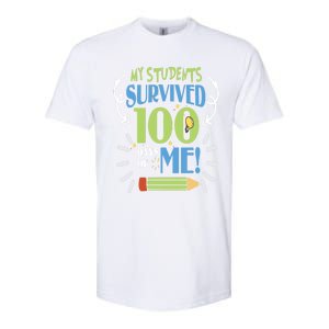 My Students Survived 100 Days Of Me Funny Teacher Funny Gift Softstyle CVC T-Shirt