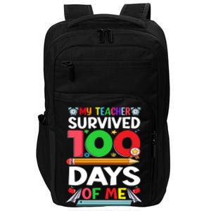 My Students Survived 100 Days Of Me Gift Kindergarten Teacher Gift Impact Tech Backpack