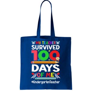 My Students Survived 100 Days Of Me Gift Kindergarten Teacher Gift Tote Bag