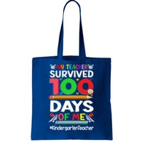 My Students Survived 100 Days Of Me Gift Kindergarten Teacher Gift Tote Bag