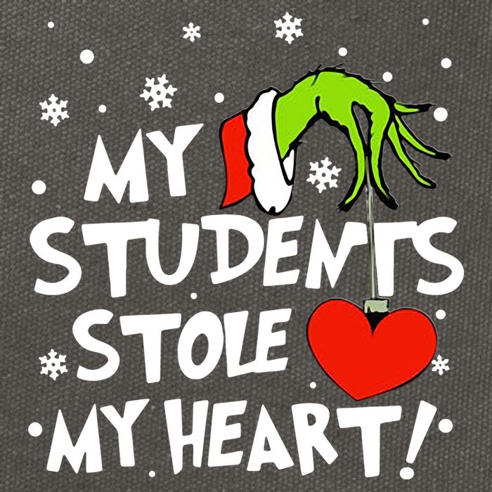 My Students Stole My Heart Christmas Cotton Canvas Backpack