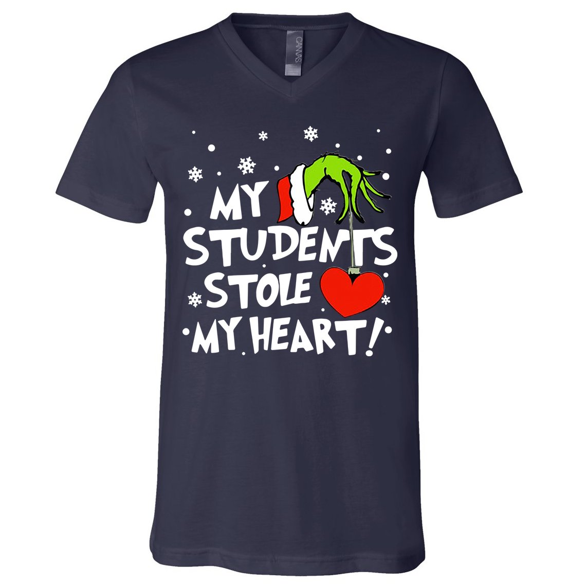 My Students Stole My Heart Christmas V-Neck T-Shirt