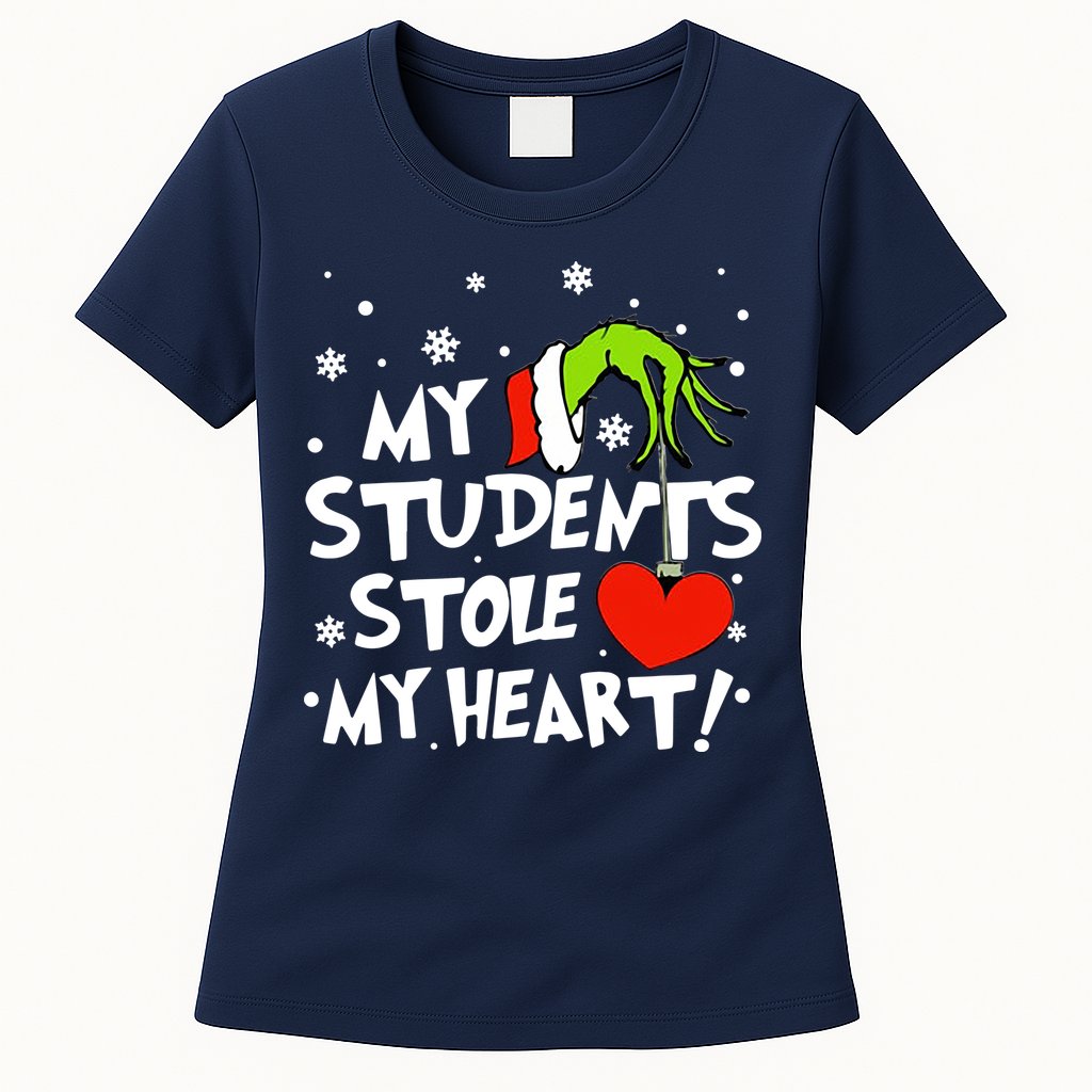 My Students Stole My Heart Christmas Womens T-Shirt