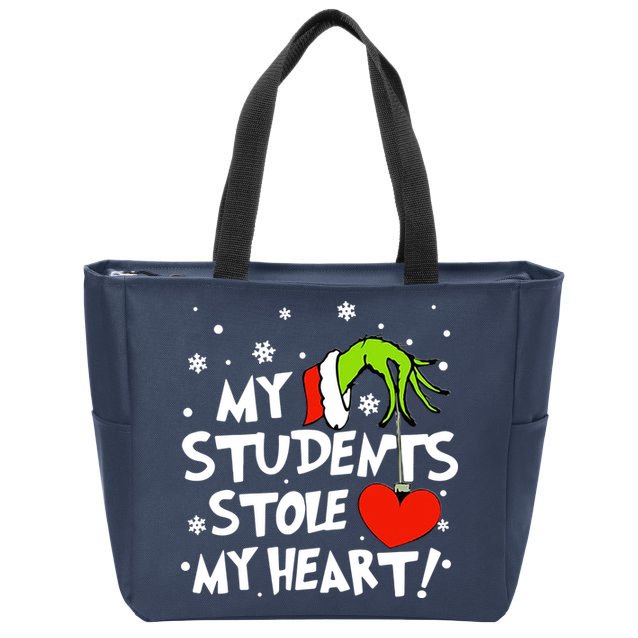 My Students Stole My Heart Christmas Zip Tote Bag