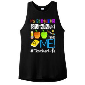 My Students Survived 100 Days Of Me Teacher Life Gift Ladies PosiCharge Tri-Blend Wicking Tank